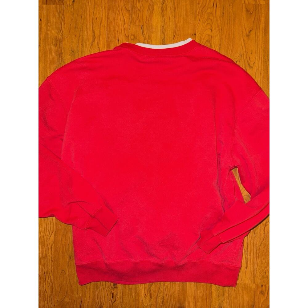 VTG 90s Red Embroidered Spoiled Cat Sweatshirt Women's XL Double Collar Grandma - Picture 4 of 4